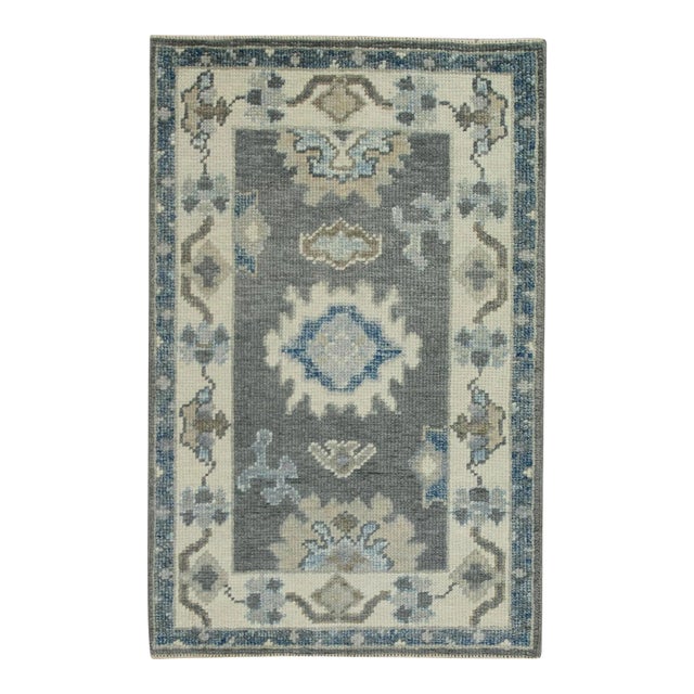 Oriental 21st Century Hand Knotted Limed and Clay Ash Turkish Oushak Rug 2' X 3'3" For Sale
