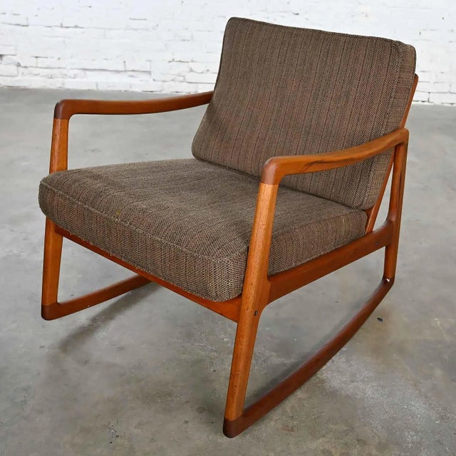 Scandinavian Modern Teak Model 120 Rocker Ole Wanscher France & Son John Stuart Co For Sale - Image 13 of 13
