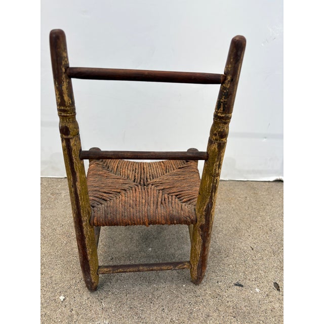 Miniture Rush Seat Chair For Sale - Image 4 of 4