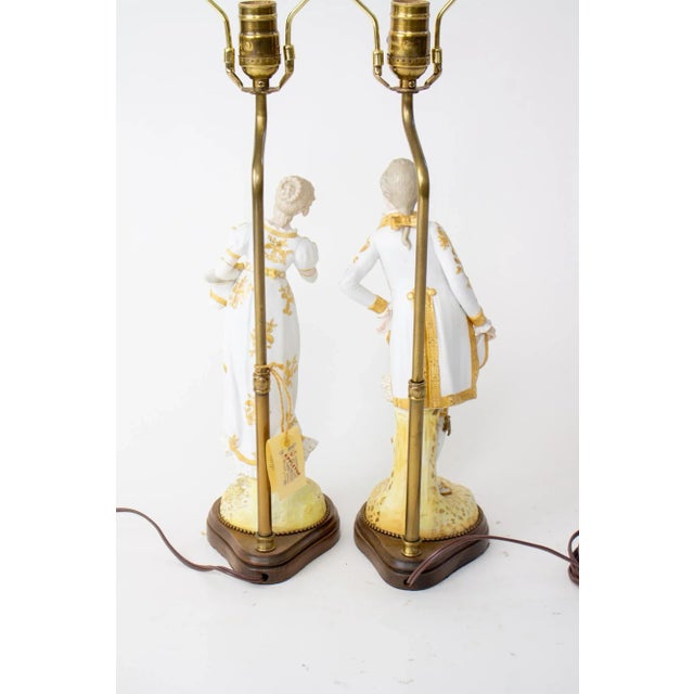 20th Century Courting Couple Bisque Figural Lamps a Pair Chairish