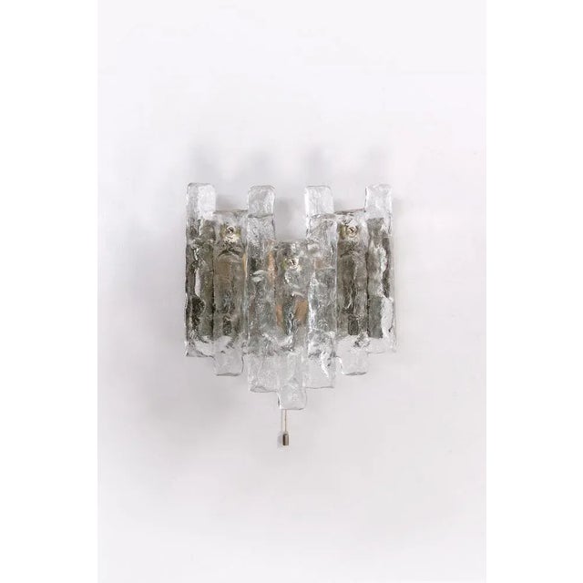 Crystal Ice Glass Wall Lamp from Kalmar Franken Kg, 1960s For Sale - Image 9 of 13