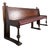 Art Deco Brasserie Bench in Oak and Burl Wood with Burgundy Imitation Leather Seat, 1930s For Sale