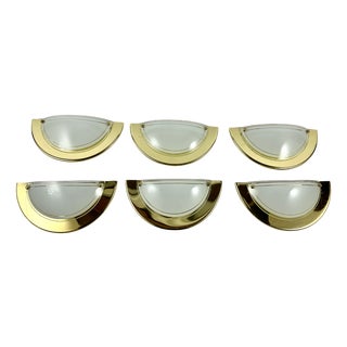 Vintage Wall Lamp in Brass & Glass from Massive, Belgium, 1970s For Sale
