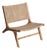 Reclining Armchair in Natural Wood and Woven Rattan For Sale