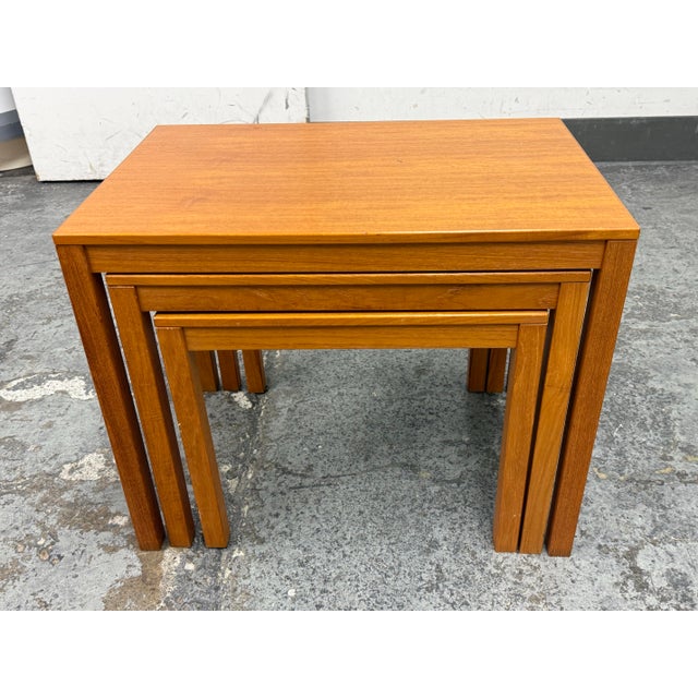 Wood Bent Silberg Mobler Teak Nest Tables, Mid 20th Century, Set of Three For Sale - Image 7 of 12