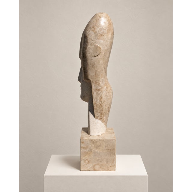 Late 20th Century Vintage Tessellated-Stone Snuggling Couple Sculpture For Sale - Image 5 of 5