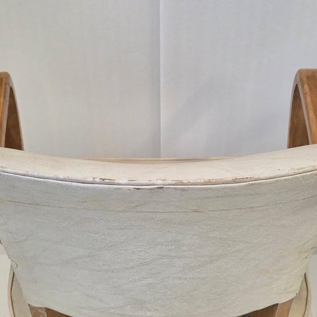 Wood Vintage Bridge Armchairs in Beech and Skai, 1950s, Set of 2 For Sale - Image 7 of 14