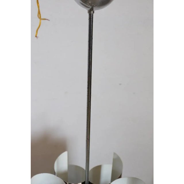 Space Age 6-Light Chandelier in Steel, 1970s For Sale - Image 4 of 12