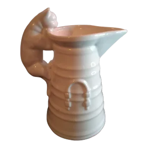 Vintage White Porcelain Cat Pitcher Made for Neiman Marcus, Made in Italy
