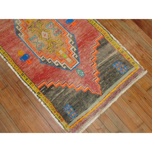 Electric Vintage Turkish Anatolian Scatter Rug For Sale - Image 4 of 6