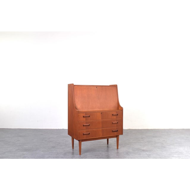 Mid-Century Modern Mid-Century Modern Danish Teak Secretaire by Gunnar Nielsen for Tibergaard, 1960s For Sale - Image 3 of 18