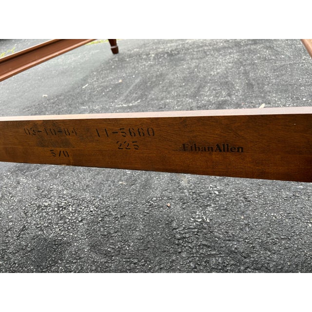 Brown Ethan Allen Georgian Court Cherry Queen Poster Bed For Sale - Image 8 of 12
