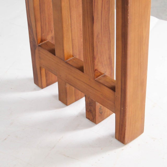 Brutalist Brutalist Wood Desk, 1980s For Sale - Image 3 of 16
