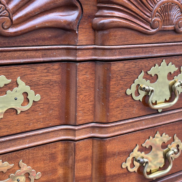 Bespoke Block and Shell Carved Mahogany Chest After Townsend & Goddard For Sale - Image 11 of 17