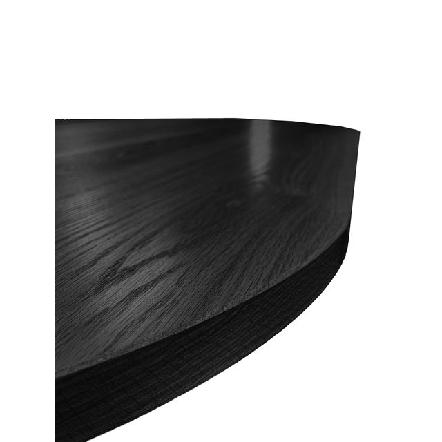 Black Saima Racetrack Solid White Oak Dining Table Black For Sale - Image 8 of 9