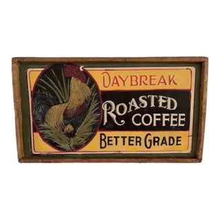 Hand-Painted Daybreak Roasted Coffee Rustic Farmhouse Sign For Sale