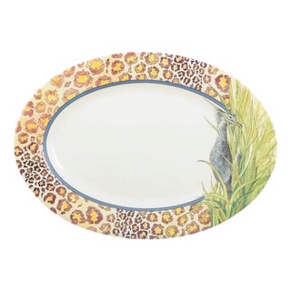 Savane Oval Serving Dish in Faience from Gien, France, 1980s For Sale