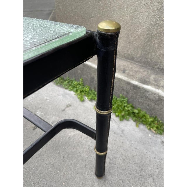 1950s Stitched Leather Cocktail Table by Jacques Adnet, 1950s For Sale - Image 5 of 16