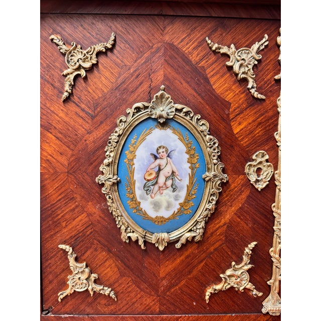 Antique French Louis XV Style Inlaid King Wood Ladies Writing Desk For Sale - Image 13 of 18