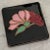 Art Deco 1980s Art Deco Glazed Flower Tile Trivet Coaster For Sale - Image 3 of 5