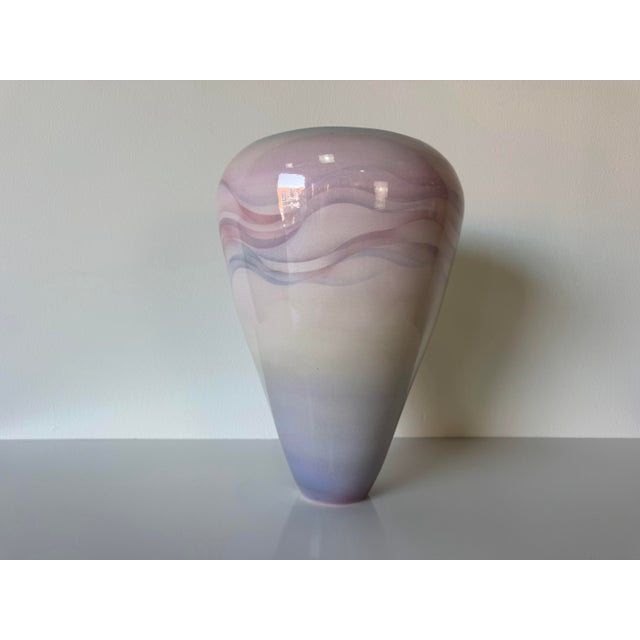 1980s 1980’s Vintage Purple Glazed Art Ceramic Vase, Signed For Sale - Image 5 of 12