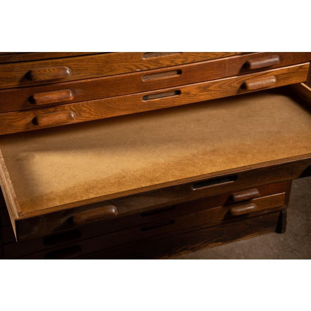 Industrial Antique Four Section Flat File by Hamilton For Sale - Image 12 of 12