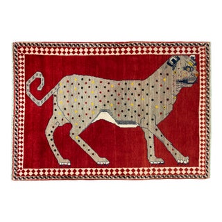 Hand-Knotted Gabbeh Nomadic Rug For Sale