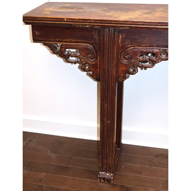 Asian Authentic 19th-Century Chinese Qing Dynasty Dragon Altar Console Table For Sale - Image 3 of 8