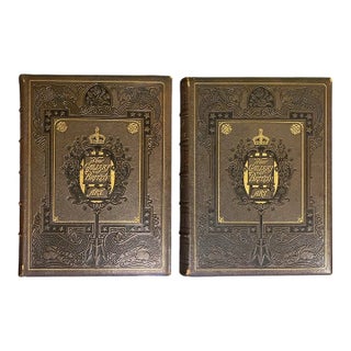 Rare - New Gallery British Art Vol 1 & 2 (1880) - Leather + Steel Engraving For Sale