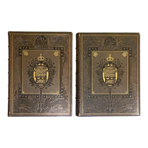 Rare - New Gallery British Art Vol 1 & 2 (1880) - Leather + Steel Engraving