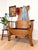 This antique oak hall bench brings real presence to an entryway. The high paneled back which once had a mirror with hooks,...