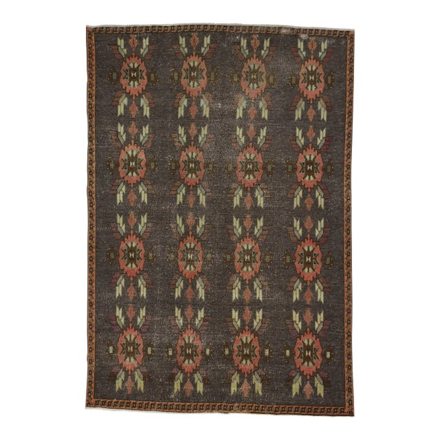 Vintage Turkish Kars Rug - 6′5″ × 9′4″ For Sale