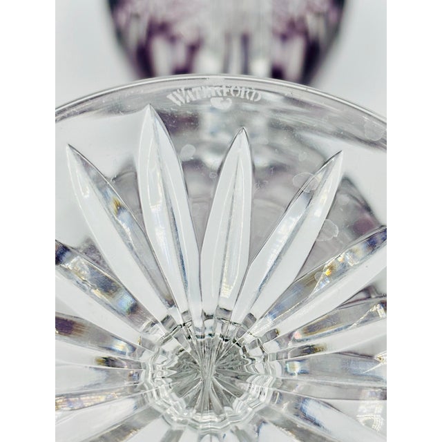 Waterford Waterford Crystal Gorgeous Clarendon Amethyst Purple Wine Goblets - Set of 3 For Sale - Image 4 of 12