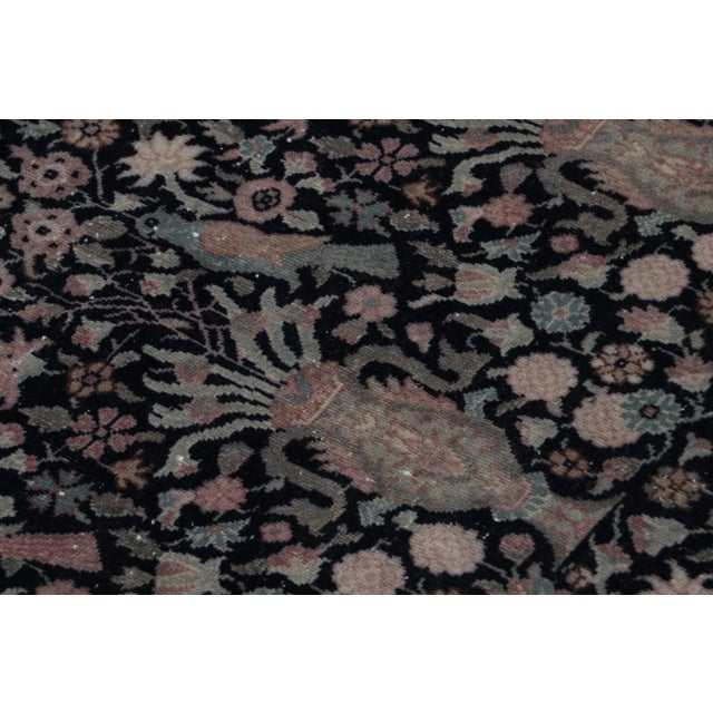 1920s Antique Sivas Rug, Black With Colorful Florals and Pictorials - Rug & Kilim For Sale - Image 5 of 8
