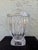 Art Nouveau Vintage Block Crystal 24% Full Lead Crystal Lidded Urn Candy Jar For Sale - Image 3 of 11