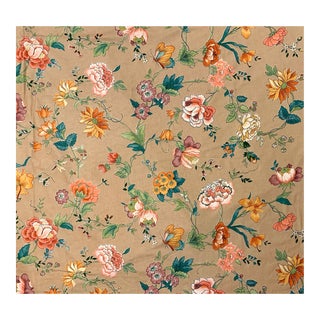 Vintage Interior Design Fabric Inc- an Original Floral Polished Cotton- 4 Yards For Sale