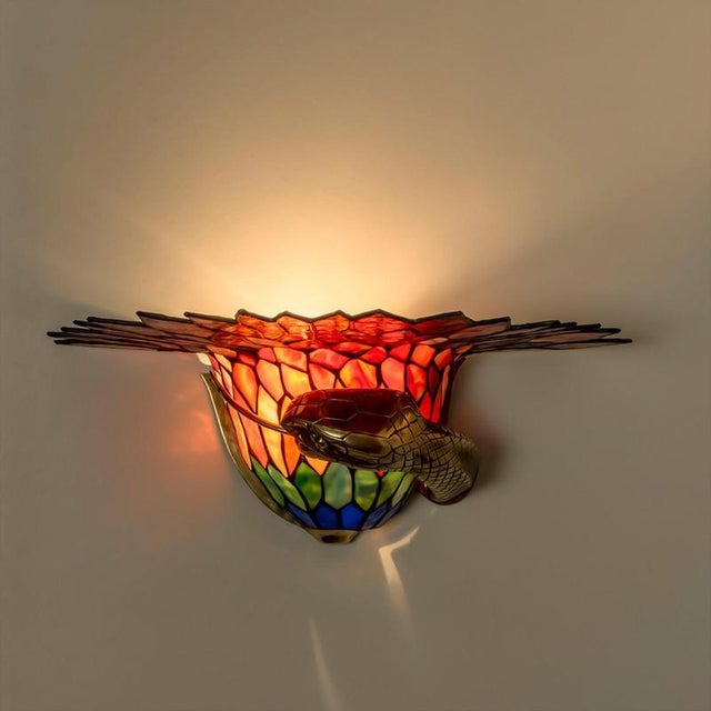 Colorful Wall Light in style of Edgar Brandt, 1920s For Sale - Image 13 of 15