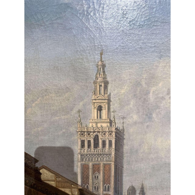 Mid-19th Century French Oil Painting of Seville Procession by Baron Prost For Sale - Image 15 of 15