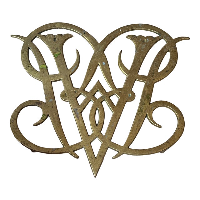1970s Large Brass Williamsburg Trivet For Sale