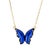 Blue Gold Spiritual Blue Enamel Butterfly Necklace For Sale - Image 8 of 8