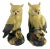 1950s Yellow Painted Mid Century Clay Owls - a Pair For Sale