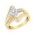 Contemporary 10K Yellow Gold 1/2 cttw Diamond Cluster Cocktail Ring (J-K Clarity, I1-I2 Color) - Size 6 For Sale - Image 3 of 7