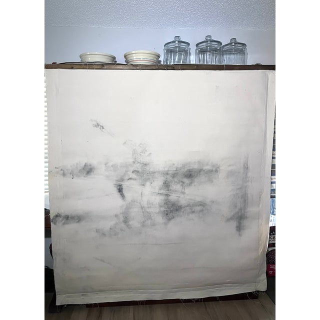 Textile Semi Nude Woman in Orchard Hornets Unstretched Canvas Joni Wildman Oil Painting For Sale - Image 7 of 12