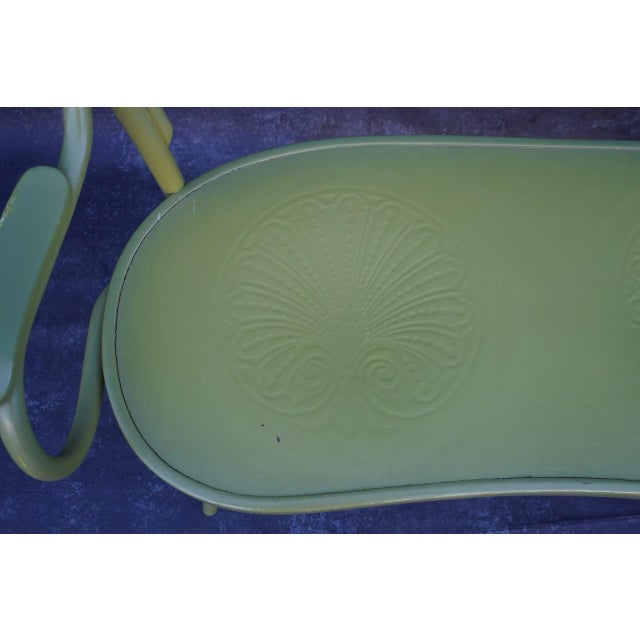 Wood Early 20th Century Painted Thonet Embossed Bentwood Bench For Sale - Image 7 of 10