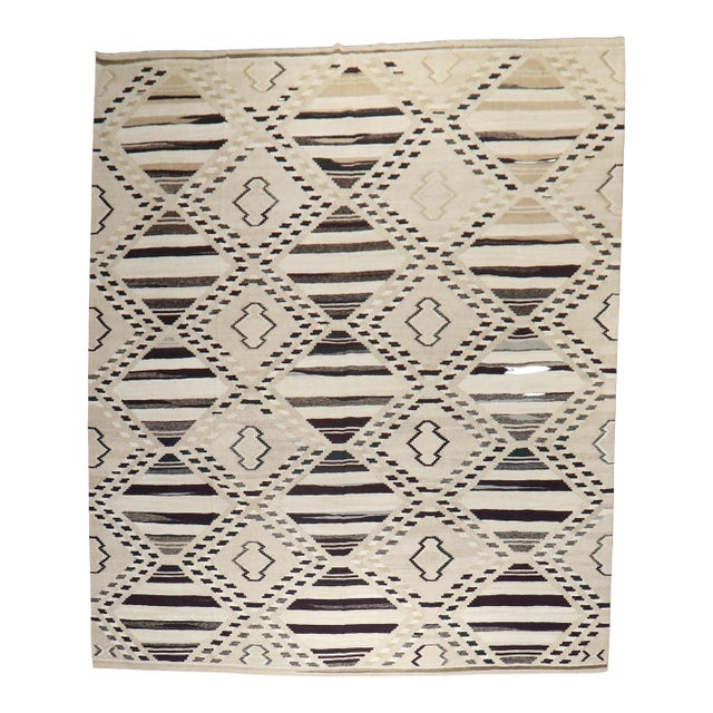 Mid-Century Modern Room Size Turkish Kilim - 10'1" x 14' For Sale