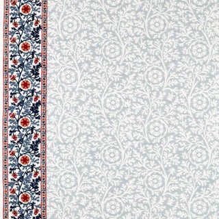 Morris & Co. Chamomile Embroidery Fabric in Woad For Sale