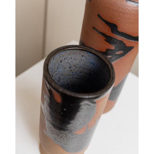 Ceramic Vintage Studio Ceramic Carafe and Drinking Cup by Tristan Drechsler, 1970s, Set of 2 For Sale - Image 7 of 11