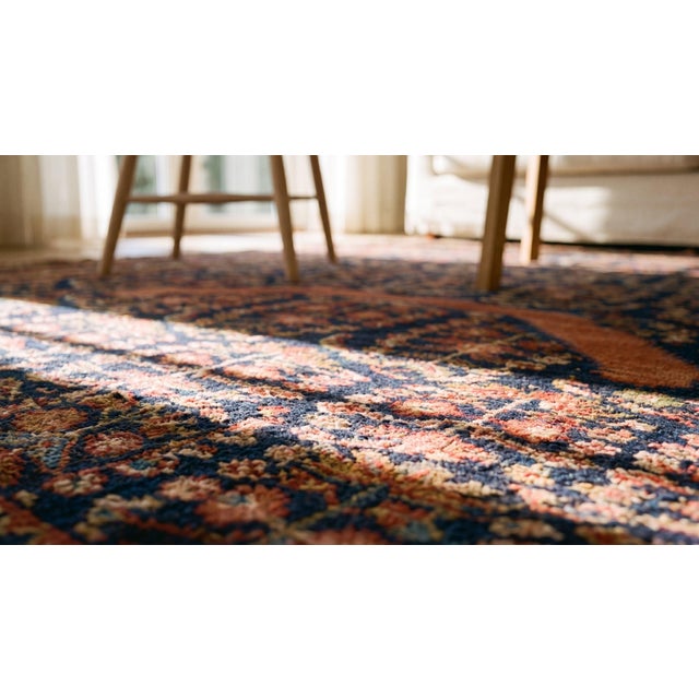 1900s Navy Paisley Tribal Antique Persian Afshar Saddle Rug 3'2" X 3'4" Knotted Wool Carpet For Sale - Image 14 of 15