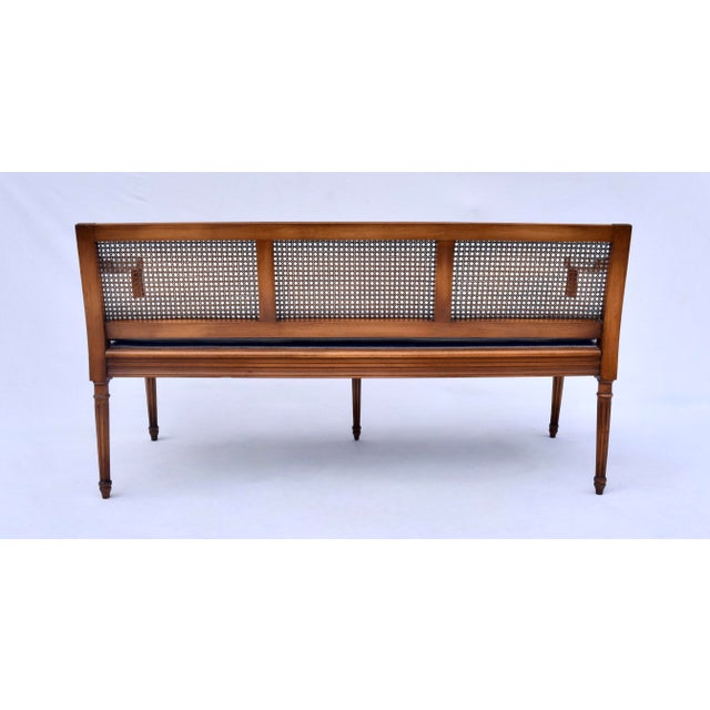 French Louis XVI Style Caned Settee For Sale - Image 10 of 13