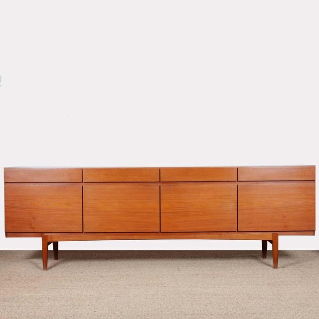 Brown Scandinavian Teak FA 66 Sideboard from Ib Kofod-Larsen, 1960s For Sale - Image 8 of 8